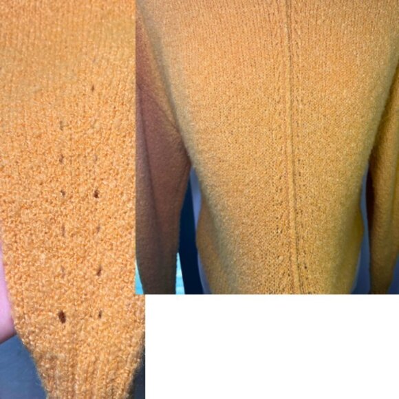 VERO MODA Yellow Fuzzy Front Seam Pullover Sweater Size S - Picture 8 of 14